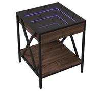 Bedside Table with Infinity LED Nightstand Bed Table Bedside Cabinet vidaXL