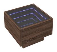 (brown oak) vidaXL Bedside Table with Infinity LED Nightstand Bed Table Bedside Cabinet