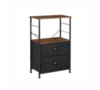 Bedside Table with Storage Shelves