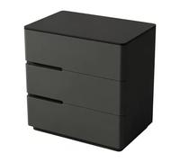 Bedside Table with Three Drawers, Nightstand with Stone Top, Storage Stand for Bedroom