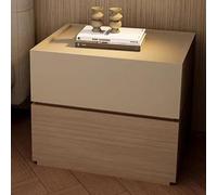 Bedside Table with Two Storage Drawers, Stable Floor-standing Design - Nightstand with Borderless Door Handle, No Assembly Required