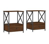 Bedside Tables Bedside Cabinet Nightstand Side Table Engineered Wood vidaXL