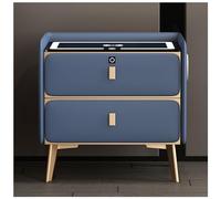 bedside tables Smart Multifunctional with Fingerprint Lock,Wireless Charging,3 Color LED Lights,for Bedroom