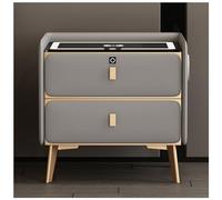 bedside tables Smart Multifunctional with Fingerprint Lock,Wireless Charging,3 Color LED Lights,for Bedroom