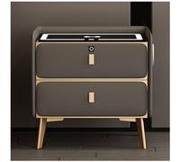 bedside tables Smart Multifunctional with Fingerprint Lock,Wireless Charging,3 Color LED Lights,for Bedroom