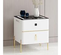 bedside tables Smart with Wireless Charging Dock,Glossy 2 Drawers and USB Charging,AdjS Lights