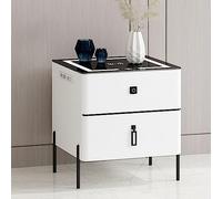 bedside tables Smart with Wireless Charging Station,Glossy 2 Drawers and USB Charging,AdjS Lights
