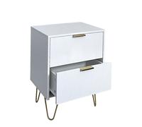 Bedside Tables With 2 Drawer Gold Legs Side Table Bedroom Furniture White