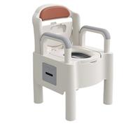 Bedside Toilet Chair,Multifunctional Mobile Toilet with Removable Inner Bucket,Adjustable Height Toilet with Cushion,Suitable for Disabled People,Pregnant Women,White,White