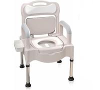 Bedside Toilet, Portable Toilet for Home Use, Commode Toilet Chair with Easily Removable Bucket, Adjustable Adult Potty Chair, Suitable for People with Disabilities The Elderly & Others(White)