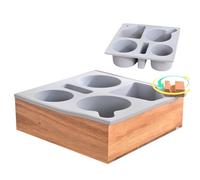 Bedside Tray - Bed Organizer - Bed Cup Holder | Bedside Tray with Cup Holder, Removable Bed Snack Tray, Bedside Drink and Snack Organizer, Wooden Convenient Tray for Eating in Bed, Desk, Couch,