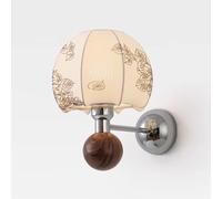 Bedside Wall Lamp French Vintage Wall Light with Fabric Lampshade,E27 Socket Cloth Printed Wall Sconce for Bedroom Living Room Study Room Dining Room Stairs Porch Hallway Restaurant,H: 11.2in