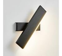 Bedside Wall Lamp, Ultra-Thin Metal Strip Wall Light with Black Finish, Adjustable 360° Lighting Wall Sconce, Modern Led Wall Lamps - 6W, Black Long Wall Lights for Bedroom,Warm Light/Neutral Light