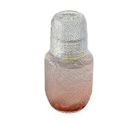 Bedside Water Carafe with Cup and Bottle Set, Crystal Style Bedside Carafe and Water Glass Tumbler, Aesthetic Glassware for Juice, Kitchen, Bedroom, Bar, BathroomHOA0561 (Clear Set B)