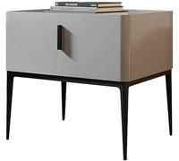 BedsideTableSidetableSolidwoodpanelsCarbonsteelfeetWith1drawerEasytostoreNoassemblyrequired52x40x50cmGrey needed