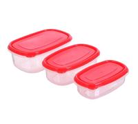 Bedsland Kitchen Set of 3 EasyStore Rectangular Food Containers Food Storage in Red | Size: 2.5L Bedsland Red 2.5L