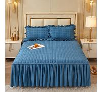 Bedspread cotton bedspread patchwork incl, made of breathable quilted blanket,180x200,blue,Brushed Microfiber Bedsheets Fitted Sheet