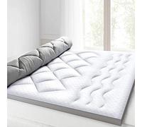 BedStory Double Bed Mattress Topper 6cm Thick, Hotel Quality Made with Soft & Breathable Polyester, Machine Washable Fluffy & Plump 135x190cm (1000 GSM Filling)