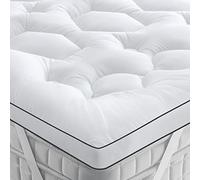 BedStory Mattress Topper 160 x 200 cm, Microfibre Mattress Topper 1200 g/m², Ultra Soft Breathable, Anti-Dust Mite and Washable with Elastic Straps, Relieve Body Pressure