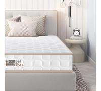 BedStory Spring Mattress, Double Bonnell Springs Mattress Foam Mattress, Skin-friendly Knitting Fabric Mattress Medium Firm, 135x190x14CM