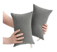 BEDSUM 2 Pack Tiny Pillows, 11"x7" Microfiber Mini Pillows for Toddler, Travel, Pets, Soft and Machine Washable Small Pillows with Excellent Resilience for Neck, Wrist, and Knee Comfort, Dark Grey