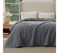 Bedsure 100% Cotton Sofa Pet Blanket - Queen Size Anti Scratch Throws for Pet Sofa Couch Bed, Double-Layer Breathable Lightweight Summer Quilted Bedspreads Coverlet Protector, Grey 220x240cm