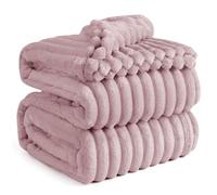 Bedsure Bed Blankets King Size - Fleece Blanket Fluffy Cosy Warm Blankets, Soft Cute Double Size Throw Gifts for Women and Girls, Pink, 230x270 cm