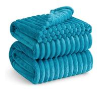 Bedsure Bed Blankets King Size - Fleece Blanket Fluffy Cosy Warm Blankets, Soft Cute Double Size Throw Gifts for Women and Girls, Teal, 230x270 cm