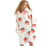 Bedsure Blanket Hoodies for Women - Strawberry Wearable Blanket Adult, Hooded Ultra Soft Cozy, Oversized Blanket Hoodie