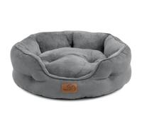 Bedsure Cat Bed for Indoor Cats Round Washable, 51x48cm | Small Cat Bed with Soft Reversible Cushion, Kitten Pet Bed with Slip-Resistant Bottom, Grey