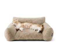 Bedsure Cat Sofa Bed Large - Cat Bed for Indoor Pets, 61x46x25cm, Camel