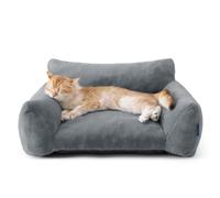 Bedsure Cat Sofa Bed Large - Cat Bed for Indoor Pets, 61x46x25cm, Dark Grey