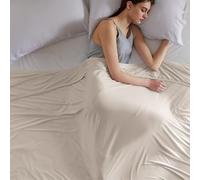 Bedsure Cooling Blanket Double Bed - Summer Blanket with Rayon Derived from Bamboo, Dual Sided Lightweight Cool Blanket with Arc-chill Cooling Fiber for Hot Sleepers, Double/Twin, Beige, 150x200 cm