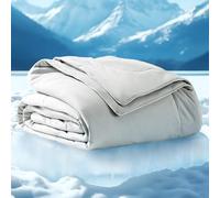 Bedsure Cooling Blanket for Night - Summer Blanket for Sleeping, Ice Breathable and Lightweight Gift for Hot Sleepers Night Sweats, Double/Twin Size, Grey, 150x200cm