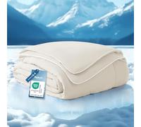 Bedsure Cooling Blanket Twin Size - Lightweight, Double, Beige, 150x200 cm | Ice Breathable, Cooling Blanket for Night Sweats and Hot Sleepers, Summer, Lightweight, Giftable