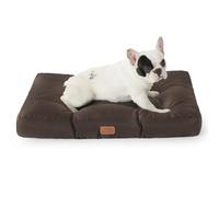 Bedsure Dog Bed Medium -Washable Dog Bed Mattress with Oxford Fabric for large dogs, Water Resistant Flat Dog Pillow Bed for Small Dog Crate, Brown, 76x50x10cm