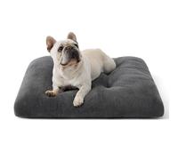 Bedsure Dog Crate Bed Washable Large - Calming Dog Mattress with Anti Slip Bottom, Warm Pet Pillow Cushion for Large, Grey, 74x53x8cm