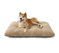 Bedsure Dog Crate Bed Washable Large - Calming Dog Mattress with Anti Slip Bottom, Warm Pillow Cushion for Large Pets, Camel, 89x58x8cm