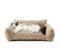 Bedsure Dog Sofa Bed Large - Cat Bed for Indoor Cats, 76x51x25cm, Camel