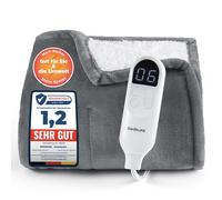 BEDSURE Electric Blanket 130 x 180 cm Grey | With automatic switch-off, 6 heat settings and 10 hour timer, up to 8 hours overheating protection for home and office