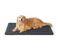 Bedsure Extra Large Dog Bed Mat - Washable Fleece Foam Pet Mat with Anti Slip Bottom, Extra Large Dog Crate Mattress for Large Pets and Human, 121x76cm, Dark Grey