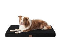 Bedsure Extra Large Dog Bed Washable - Orthopedic Dog Pillow and Mattress Mat for Dog Crate with Removable Plush Sherpa Cover, Black, 112x81x7.6cm