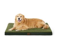 Bedsure Extra Large Dog Bed Washable - Orthopedic Dog Pillow and Mattress Mat for Dog Crate with Removable Plush Sherpa Cover, Dark Green, 112x81x7.6cm
