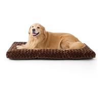 Bedsure Extra Large Dog Bed Washable - Removable Cover Swirled Plush Dog Mat Gentle Support, Brushed Dogs Crate Mattress Non-Slip Bottom,Fluffy Pet Cushion for Large Dogs, Brown,119x74x9cm