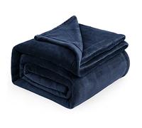 Bedsure Fleece Blanket King Size for Bed - Soft Cosy Fluffy Throw Blankets, Warm Large Throws for Audlts, Navy Blue, 270x230 cm