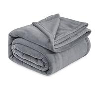 Bedsure Fleece Blanket King Size for Bed - Soft Cosy Fluffy Throw Blankets, Warm Large Throws for Audlts, Silver Grey, 270x230 cm