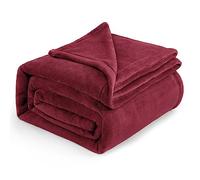 Bedsure Fleece Blanket King Size - Soft Cosy Fluffy Throw Blankets for Bed, Warm Large Throws for Audlts, Dark Red, 270x230 cm