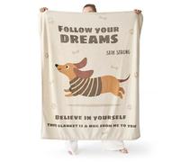 Bedsure Fleece Dog Throw Blanket - Dog Blanket Gifts For Dog Lovers, Soft Cozy Throws for Bed Single Size, Khaki, 130x150cm