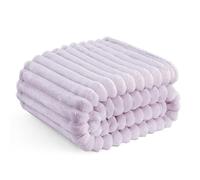 Bedsure Fleece Throw Blanket for Bed - Fluffy Cosy Warm Blankets for Sofa, Soft Cute Double Size Throw Gifts for Women and Girls, Lavender Fog, 150x200 cm