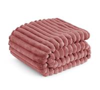 Bedsure Fleece Throw Blanket for Bed - Fluffy Cosy Warm Blankets for Sofa, Soft Cute Double Size Throw Gifts for Women and Girls, Brick Dust, 150x200 cm